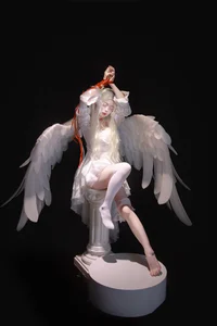 Captivating Fallen Angel Artistic Photography: Art Language Vol.9335 featuring Model Fei Fei - Elegant Dark Aesthetic Portrait Series-1