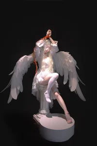 Captivating Fallen Angel Artistic Photography: Art Language Vol.9335 featuring Model Fei Fei - Elegant Dark Aesthetic Portrait Series-2