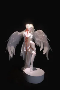 Captivating Fallen Angel Artistic Photography: Art Language Vol.9335 featuring Model Fei Fei - Elegant Dark Aesthetic Portrait Series-9