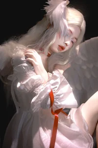 Captivating Fallen Angel Artistic Photography: Art Language Vol.9335 featuring Model Fei Fei - Elegant Dark Aesthetic Portrait Series-3