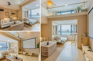 Modern 40m² Loft Apartment with 2 Bedrooms and Japanese Tea Room: Small Space Design Inspiration for Minimalist Living-1