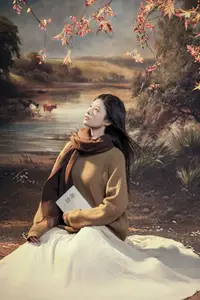 Xin Xin's Pensive Autumn Beauty Vol.8813: A Romantic Seasonal Transition in a Scenic Canvas-0
