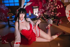 Elegant Chikuma Bunny Girl Cosplay: A Masterpiece by Ri Nai Jiao from Azur Lane-6