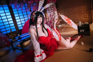 Elegant Chikuma Bunny Girl Cosplay: A Masterpiece by Ri Nai Jiao from Azur Lane-20