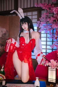 Elegant Chikuma Bunny Girl Cosplay: A Masterpiece by Ri Nai Jiao from Azur Lane-2