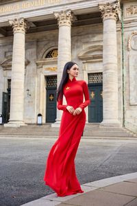 Huong Giang Dazzles in Traditional Red Ao Dai, A Vision of Vietnamese Beauty for Miss Universe-7