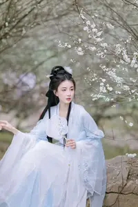 YiTuYu Art Language Vol.8811: Captivating Wu Qiao Bu Cheng Hu in Traditional Elegance Amidst Spring Blossoms-3
