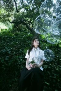 Ethereal Forest Dreamcore Portrait Photography: Art Language Vol.9282 Featuring Model Qu Qi in a Whimsical Nature Setting-14