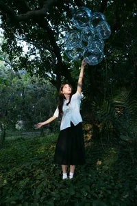Ethereal Forest Dreamcore Portrait Photography: Art Language Vol.9282 Featuring Model Qu Qi in a Whimsical Nature Setting-12