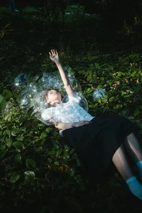 Ethereal Forest Dreamcore Portrait Photography: Art Language Vol.9282 Featuring Model Qu Qi in a Whimsical Nature Setting-3