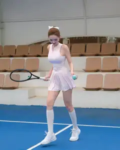 Discover Dynamic Beauty: Tennis Girl with a Radiant Smile Brightens the Court-4