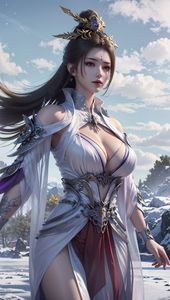 AI Generated Female General: Exquisite Fantasy Beauty in Winter Attire - AI Generated Part01-7