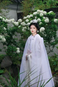 Ethereal Whispers: Nan Gua Zhou Amidst the Blooming Hydrangeas | YiTuYu Art Language Vol. 9092-4