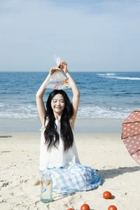 Elegant Red Aesthetic Portrait Series by Art Language Vol.9312 Featuring Model Pu Tao: A Visual Study of Color, Goldfish, and Artistic Expression-1