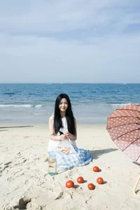 Elegant Red Aesthetic Portrait Series by Art Language Vol.9312 Featuring Model Pu Tao: A Visual Study of Color, Goldfish, and Artistic Expression-0