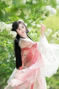 Ethereal Hanfu Beauty Amidst White Blooms - YiTuYu Vol.8889 Jiao Yi Zhi Sui Sui-5