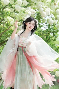 Ethereal Hanfu Beauty Amidst White Blooms - YiTuYu Vol.8889 Jiao Yi Zhi Sui Sui-22